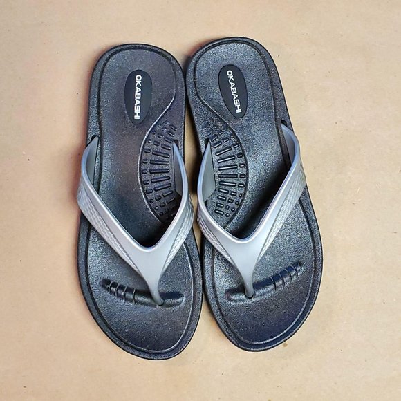 Okabashi Marina Flip Flop Medium (6.5-7.5) Silver - Picture 2 of 5
